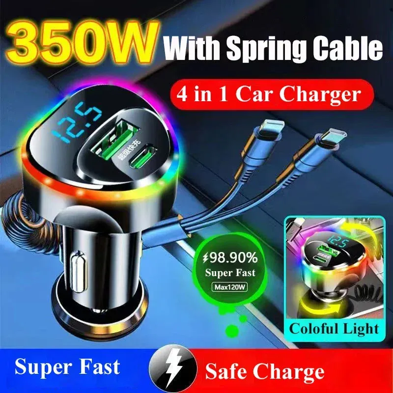 USB C Car Phone Charger Adapter with Cable