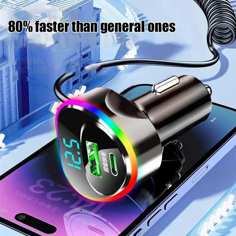 USB C Car Phone Charger Adapter with Cable