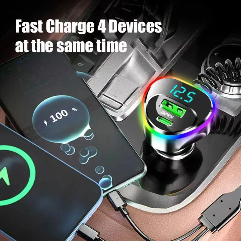 USB C Car Phone Charger Adapter with Cable