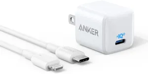 USB C Charger Block 20W, Anker 511 Charger ( Nano ), PIQ 3.0 Durable Compact Fast Charger with 6ft USB C to Lightning Cable (MFi Certified) for 14/14 Plus/14 Pro/14 Pro Max/13/iPad Pro and More