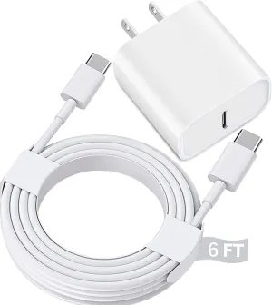 USB C Fast Charger for iPad Pro 13/12.9/11 in 2025/2024/2022/2021/2020/2018,iPad 10/11th(A16),iPad Air 4th/5th,iPad mini 6/7th,iPad Charger Fast Charging Wall Charger Block with 6FT USB C to C Cable