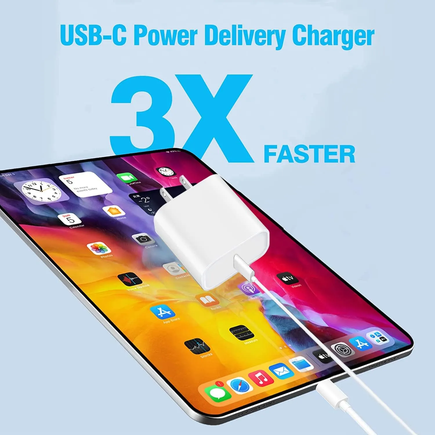 USB C Fast Charger for iPad Pro 13/12.9/11 in 2025/2024/2022/2021/2020/2018,iPad 10/11th(A16),iPad Air 4th/5th,iPad mini 6/7th,iPad Charger Fast Charging Wall Charger Block with 6FT USB C to C Cable