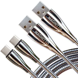 USB Type C Cable, Metal Braided Cord 6ft 2-Pack, Fast Type-C Charger Durable USB-A to USB-C Charging Cable for Samsung Galaxy S21 S20  S10 S9 S8 A51 Note PS5 Controller Pixel