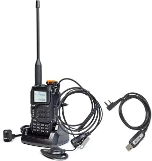 UV-K5 Walkie Talkie, VHF/UHF Dual Band Handheld Radio,AM/FM,NOAA Weather Alert,Type-C Port,200 Channel,Portable Two-Way Radio with Earpiece and Programming Cable