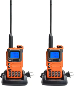 UV-K5(8) UV-K6 Walkie Talkie, AM/FM Air Band Receiving,VHF/UHF Dual Band Rechargeable Two Way Radio Handheld Transceivers with NOAA Weather Alert,Type-C Port (Orange,2 Pack)
