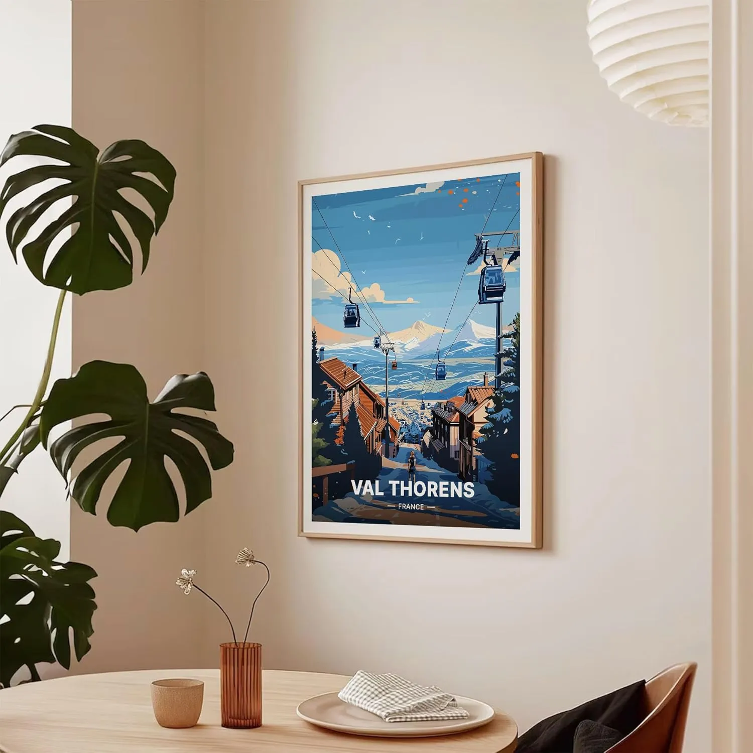 Val Thorens Ski Resort Travel Poster, France Wall Art, Skiing Adventure Decor, Unique Gift for Travelers