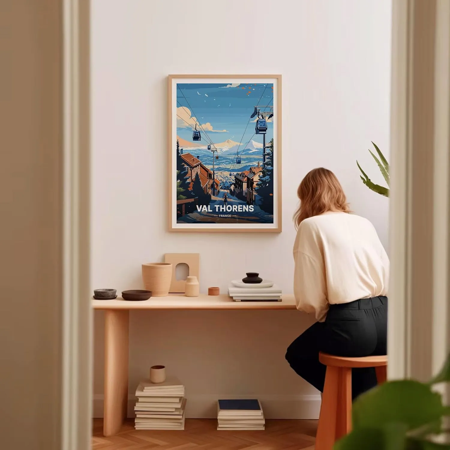 Val Thorens Ski Resort Travel Poster, France Wall Art, Skiing Adventure Decor, Unique Gift for Travelers