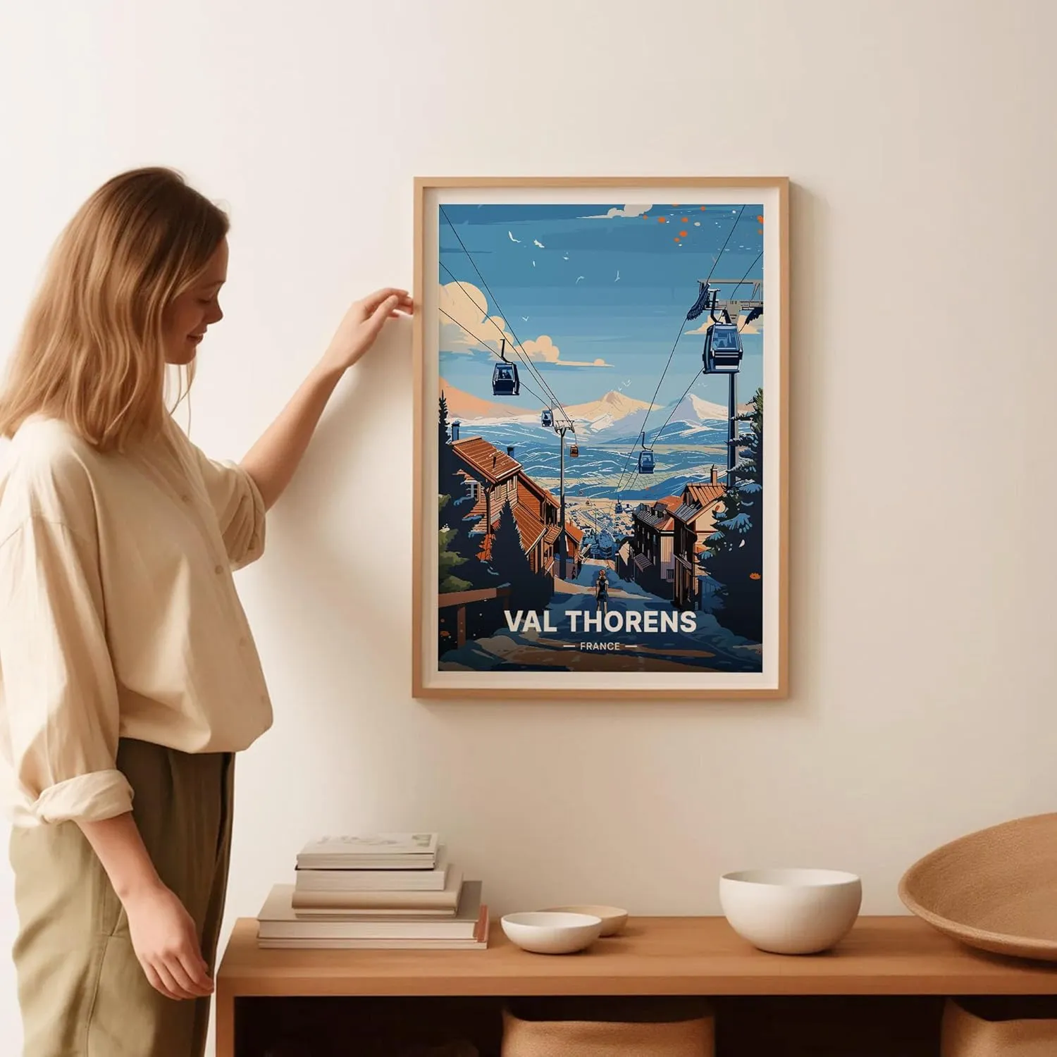 Val Thorens Ski Resort Travel Poster, France Wall Art, Skiing Adventure Decor, Unique Gift for Travelers