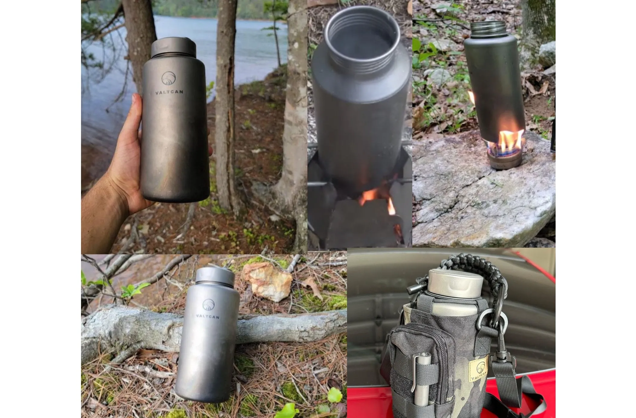 Valtcan 1000ml Titanium Water Bottle Wide Mouth Single Wall 34oz capacity Ultralight  219g
