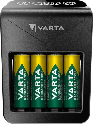 VARTA Plug Charger , Ladegerät für Akkus in AA/AAA/9V und USB Geräte, Einzelschachtladung, INKL. 4X AA 2100mAh Akku