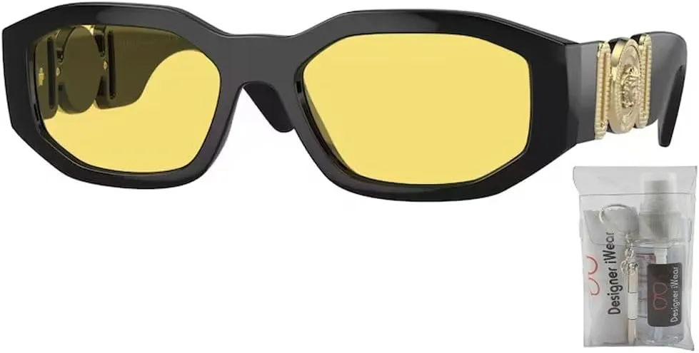 Versace VE4361 Rectangular Sunglasses For Men For Women   BUNDLE with Designer iWear Eyewear Kit