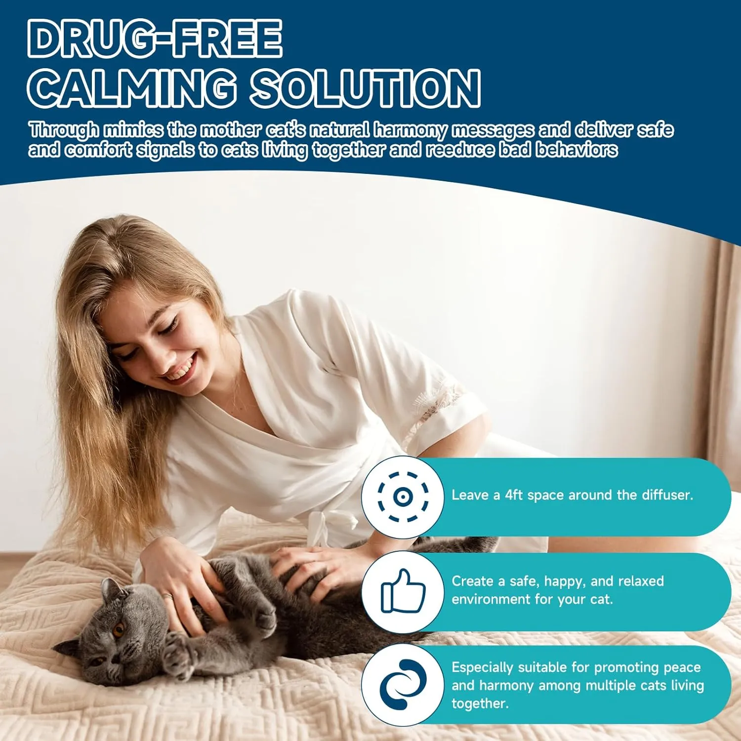 VICSOM Cat Calming Diffuser Kit, Cat Pheromones Calming Diffuser for Cat, 6-in-1 Cat Calm Plug in Kit with 2 Diffuser   4 Refill, 120 Days Anti Anxiety Relief Stress Effect