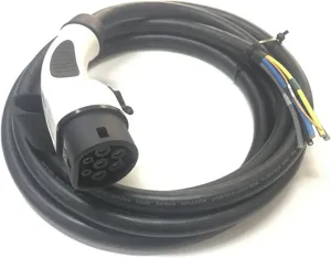 Viyok EV Charger Cable 32A Plug for EV Side IEC 62196-2 Type 2 Charger Plug 3 Phase IEC Female Plug with 5M Cable Mennekes Connector AC Charger (Color : 32A Three Phase)