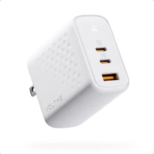 VOLTME USB C Charger, 65W PPS 3-Port GaN Fast Charger Block, Compact Foldable Wall Charger for MacBook Pro/Air, Dell XPS 13,iPad Pro,iPhone 14/13 Pro Max, Galaxy S22 /S21, Pixel & More