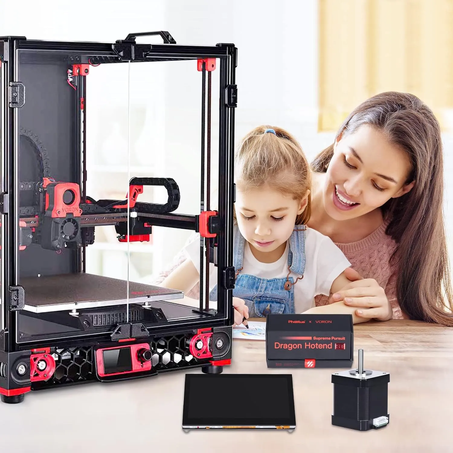 Voron 2.4 R2 Full Set Electronics Kit with Octopus Pro V1.0.1 Pi BTT TFT43 V2.1 TMC2209 V1.3 42 Stepper Motor Hotend Power Supply 3D Printer Accessories for Voron 2.4 3D Printer Klipper Screen