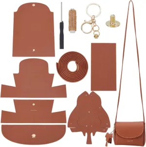 WADORN PU Leather Crossbody Making Kit, DIY Handmade Bag Sewing Accessories for DIY Purse Making Shoulder Bag Stitched Making Materials Set for Woman Birthday Holiday DIY Craft, Peru