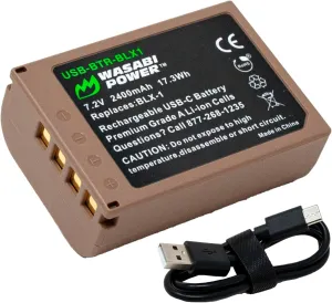 Wasabi Power USB Battery (Ginger Series) for Olympus BLX-1 and Olympus OM System OM-1 / OM-1 Mark ii