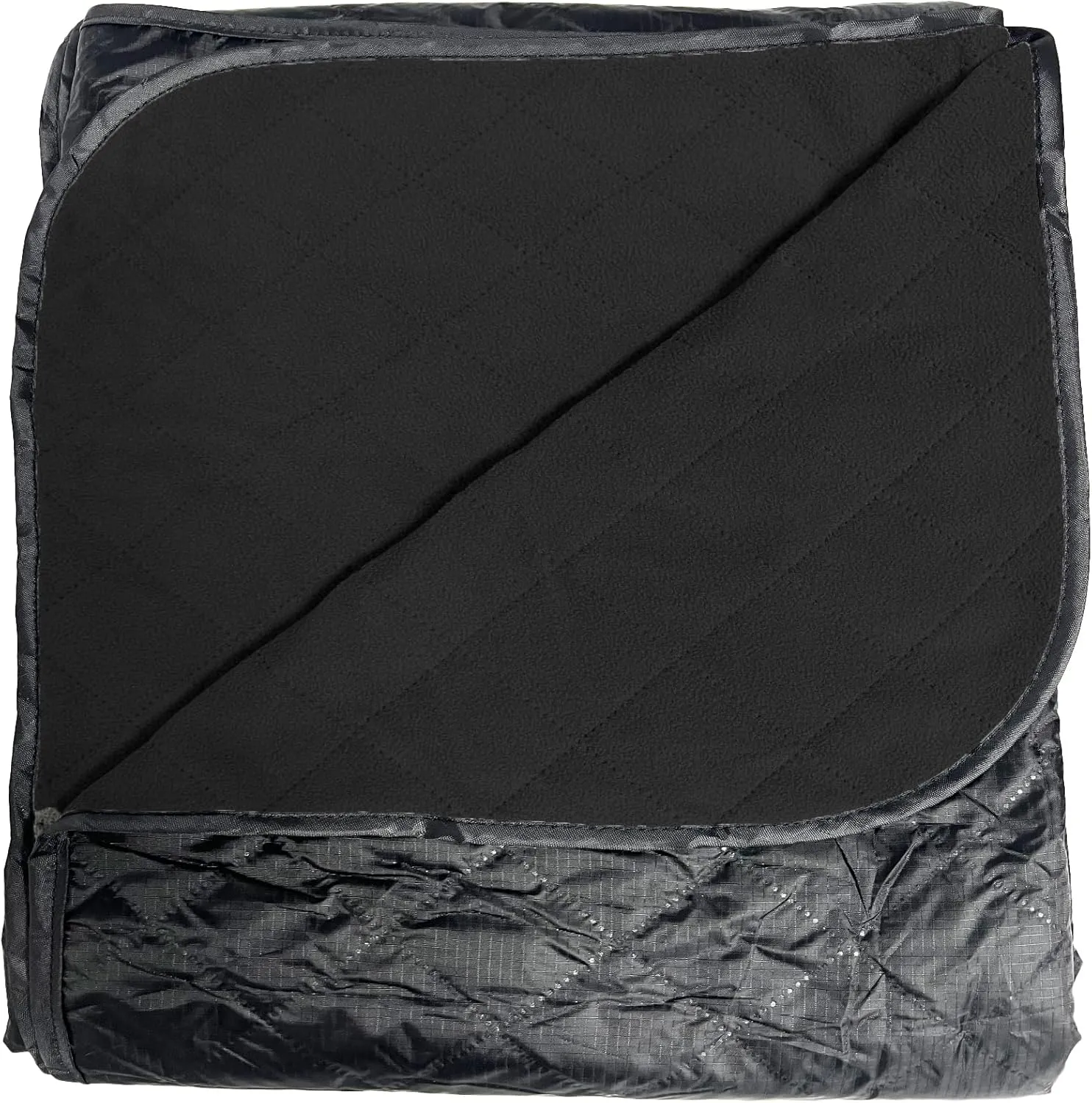 Waterproof Stadium Blanket for Cold Weather, Soft Warm Windproof Fleece Blanket for Outdoor Sports, Camping, Picnic, Beach, Car, Pets, Machine Washable 77"x55", Black