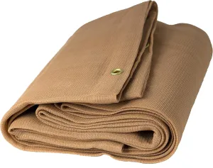 Watershed Innovations Tan Mesh Tarp 8ft x 16ft. Heavy Duty Material with Brass Grommets Every 18” to 21”. Provides 60% - 70% Shade While Allowing air to Flow. Pergola, Canopy, Greenhouse, Gardens