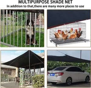Weather Guard Extra Large All Season Dog Run Cover (10x10FT) Dog Kennel Cover Tarp Mesh Shade Panel - Black Mesh Sunblock Shade Tarp Panel Sunblock Garden Mesh UV Resistant Net