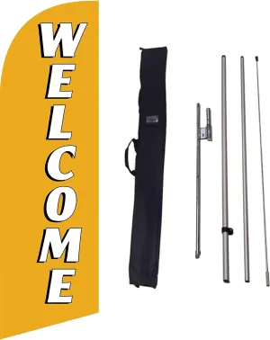 Welcome Agent Inside Real Estate Advertising 6 Feet Feather Flag with Travel Bag Flag Pole Kit and Ground Spike (Welcome)