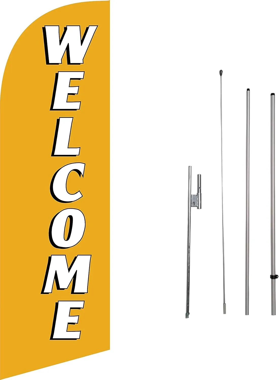 Welcome Agent Inside Real Estate Advertising 6 Feet Feather Flag with Travel Bag Flag Pole Kit and Ground Spike (Welcome)