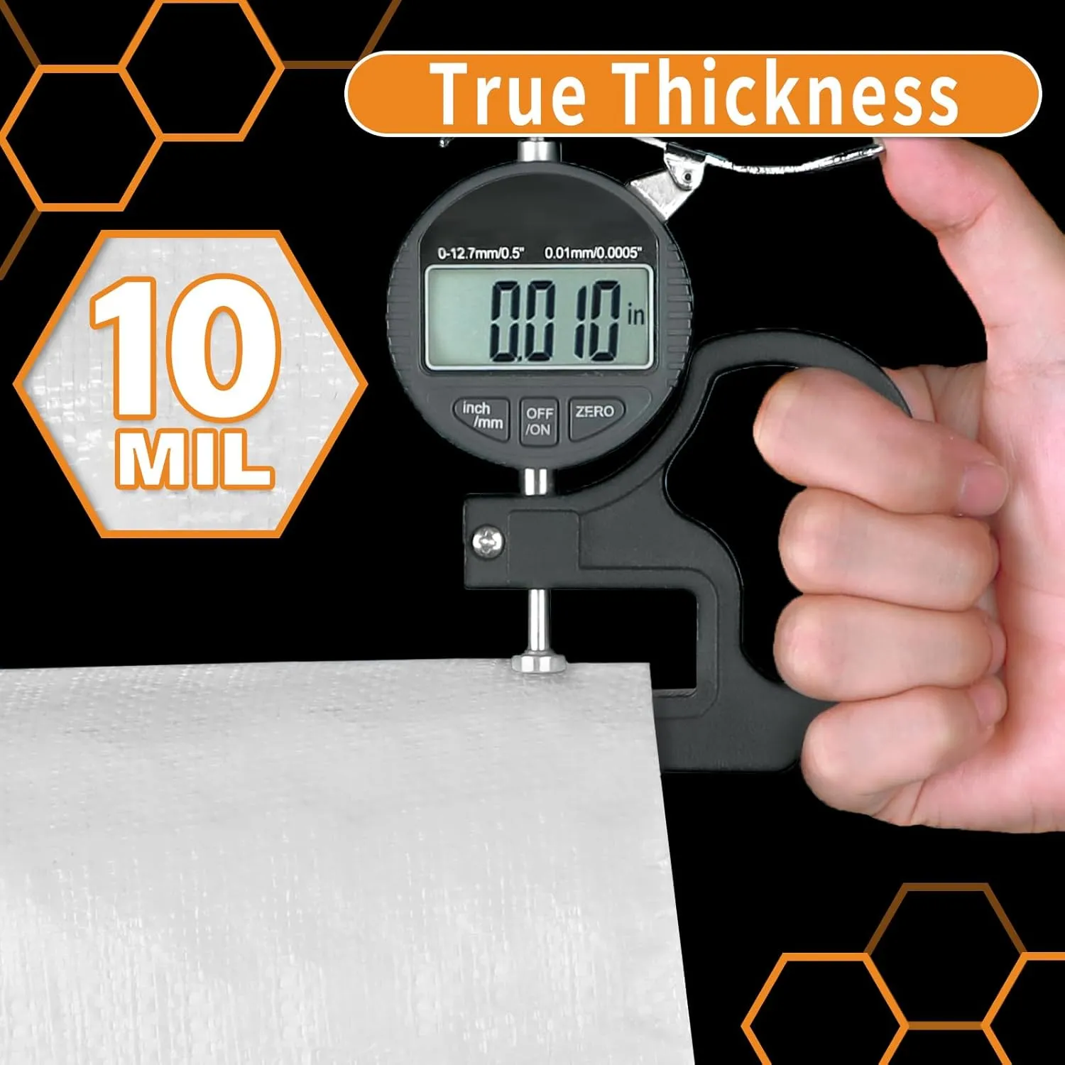 White Heavy Dut Waterproof Tarp 6' x 20', 10 Mil Thick, High Durability, Rip and Tear Resistant with Metal Grommets Every 20 Inches