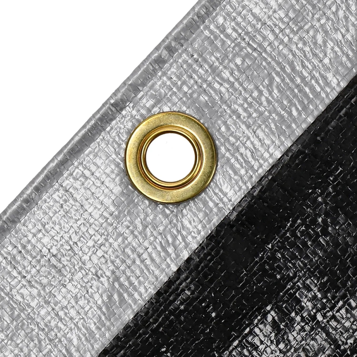 WHITEDUCK Super Heavy Duty Poly Tarp Cover 16 Mil & 10 Mil with Grommets and Reinforced Edges (Brown, White & Silver Black) (Silver Black- 16 Mil, 8' x 10')
