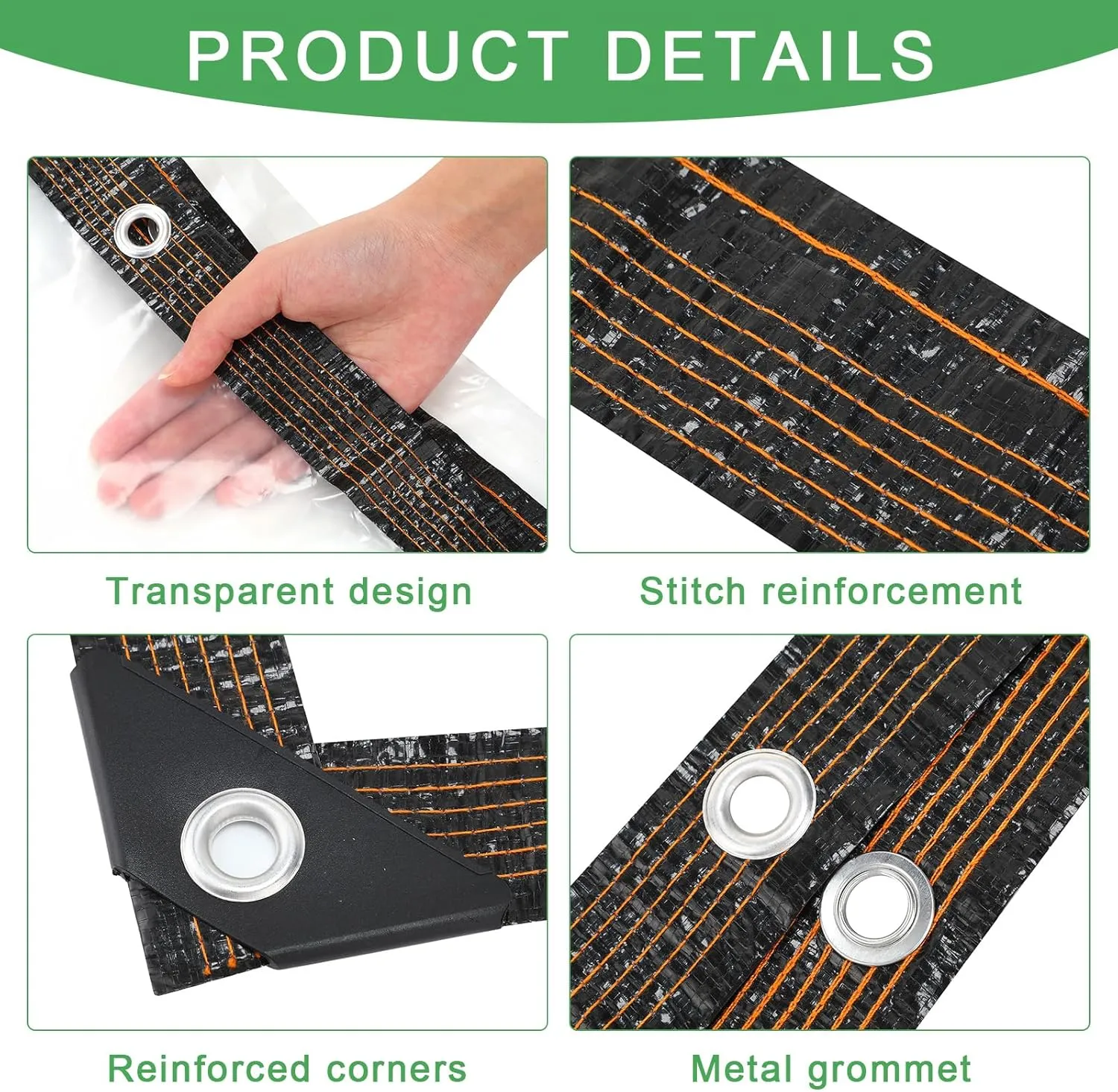 Windyun 2 Pack Heavy Duty Clear Tarps with Reinforced Edge Plastic Tarp Waterproof Plastic Cover Greenhouse Patio with 16 Elastic Rope and 2 Nylon Rope for Garden Furniture(13 x 16 ft)