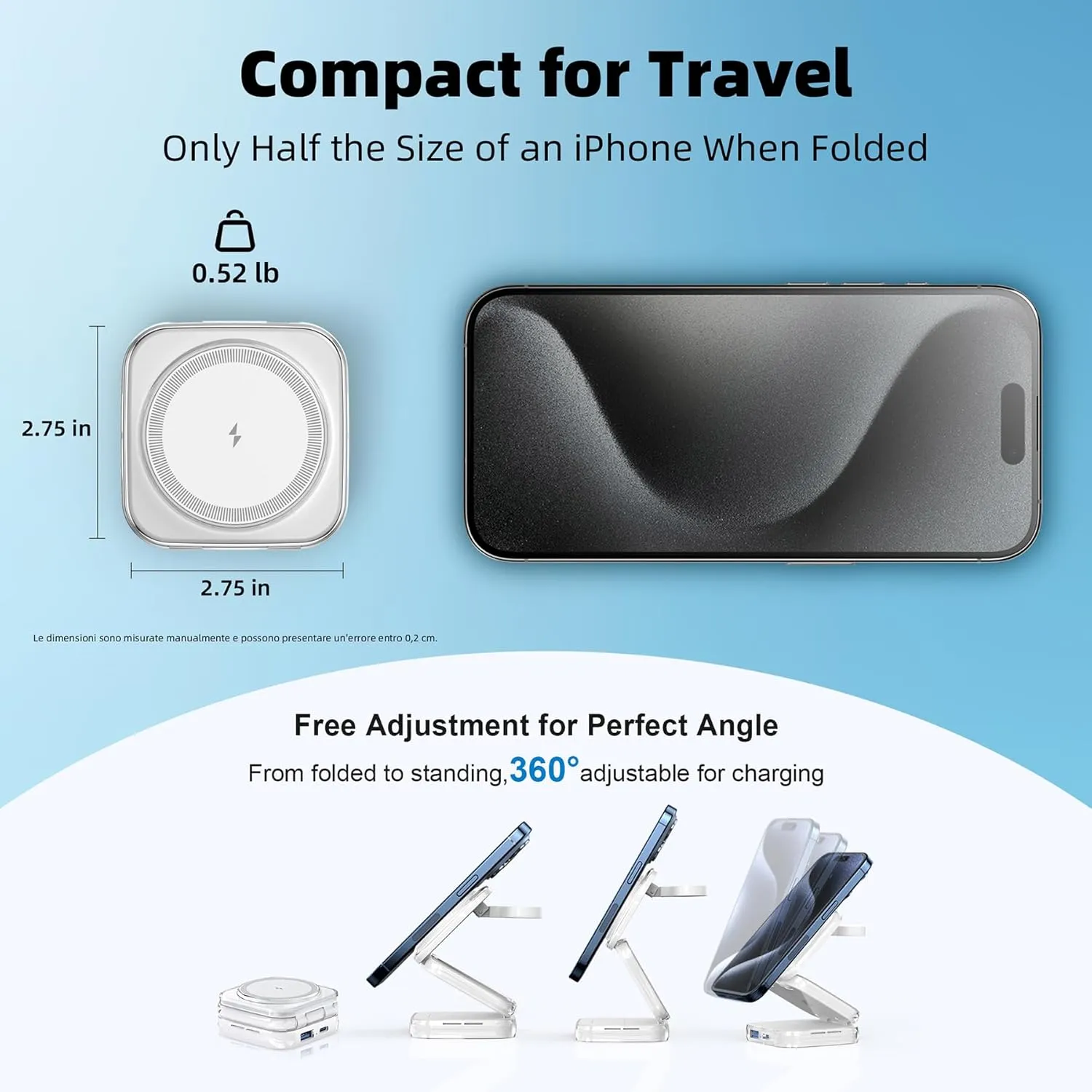 Wireless Charger for MagSafe, AC Island 5-in-1 Portable Travel Charging Station, 15W Max Fast Foldable Magnetic Stand, Evolved for iPhone 16/15/14/13 Series, Apple Watch, AirPods (with 35W Adapter)