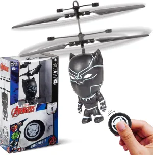 World Tech Toys Black Panther Infrared Flight UFO Big Head Helicopter | Official Marvel Licensed Product | Infrared Motion Sensor Controlled | for Kids Ages 6-12