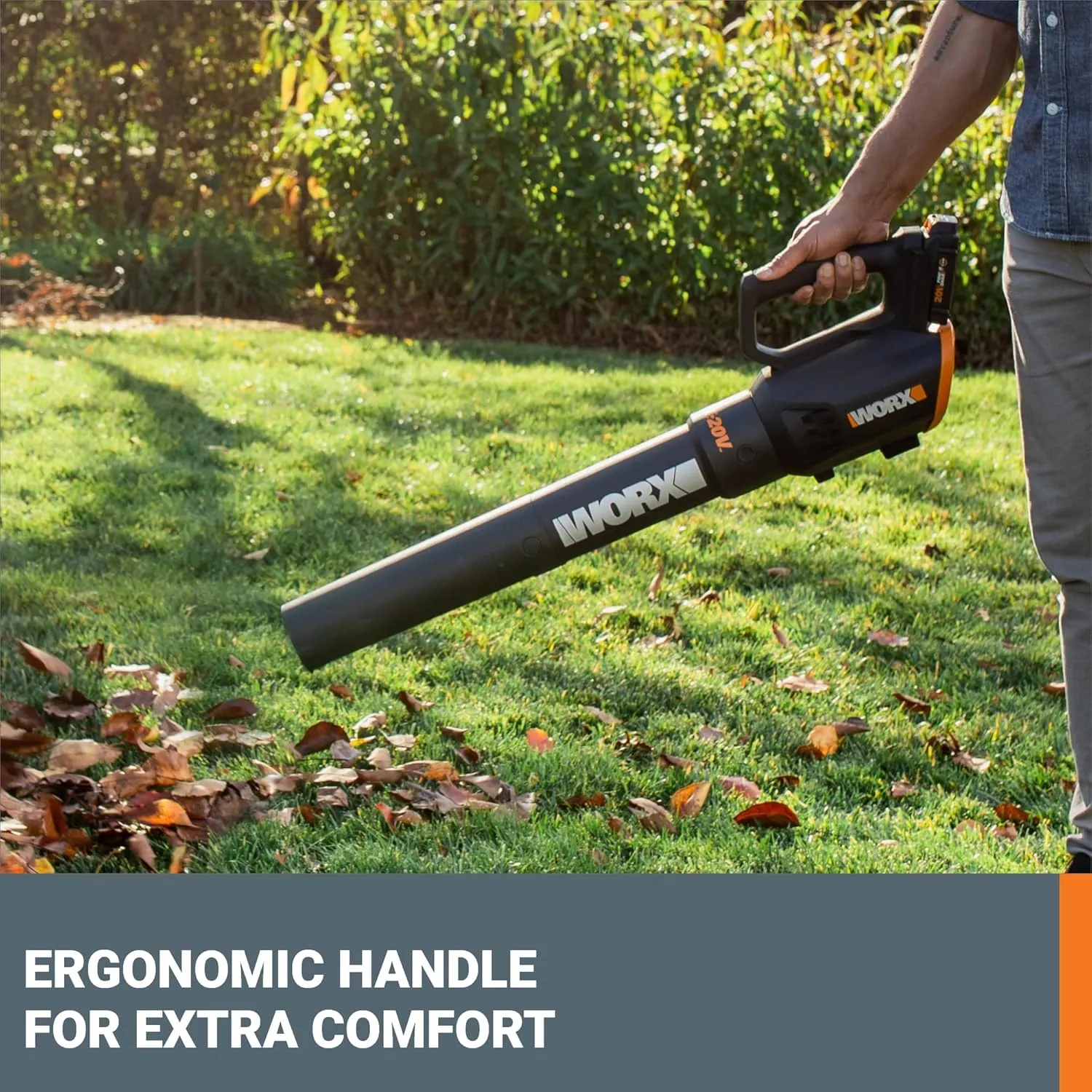 WORX 20V Cordless Leaf Blower WG547, Electric Blower, Powerful Turbine Fan Technology, 2-Speed Control, for One-Hand Operation, PowerShare – 1pc 2.0 Ah Battery and 1pc 0.4 A Charger Included