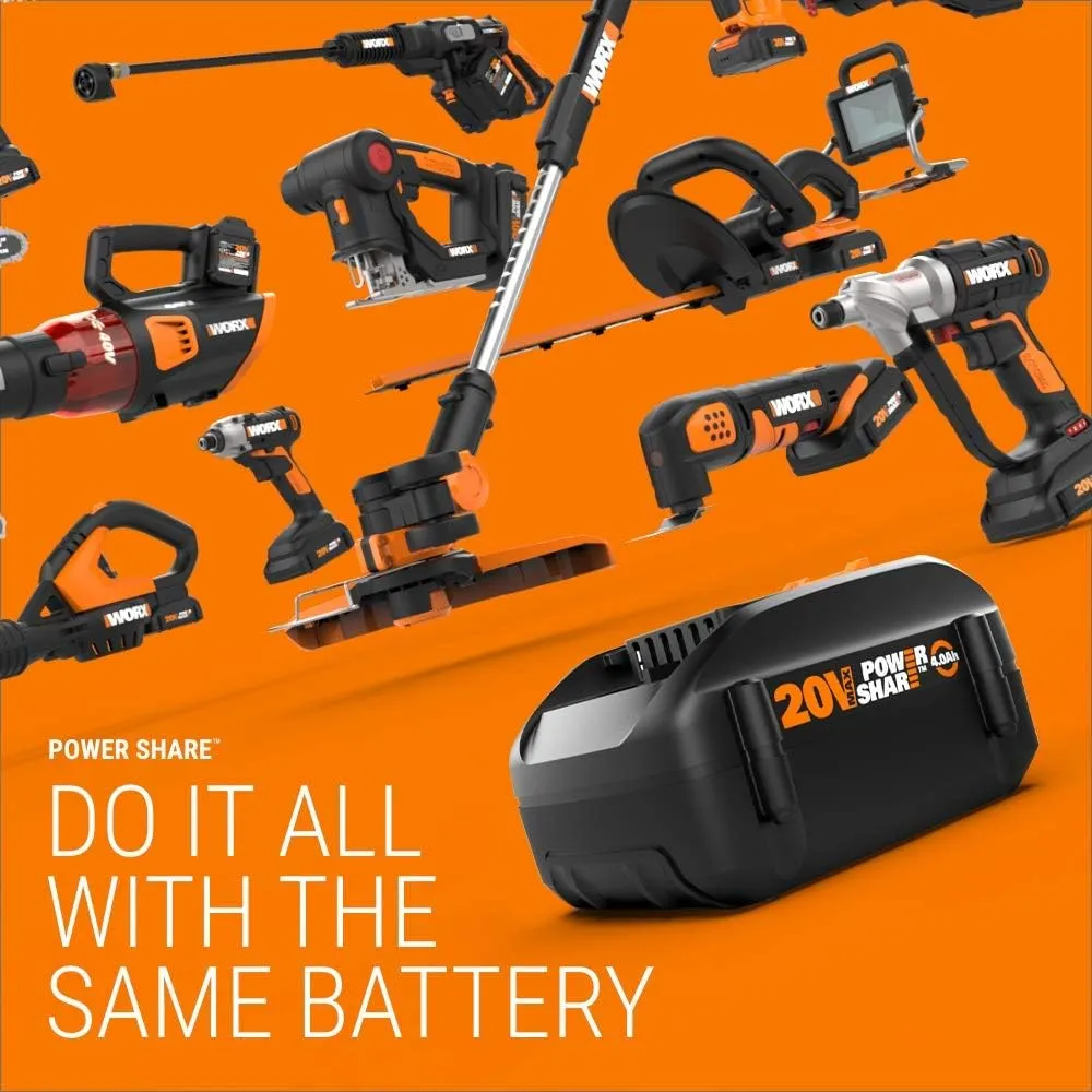 WORX Landroid M 20V Power Share Robotic Lawn Mower 1/4 Acre / 10,890 Sq.Ft Power Share- WR140(Battery & Charger Included)