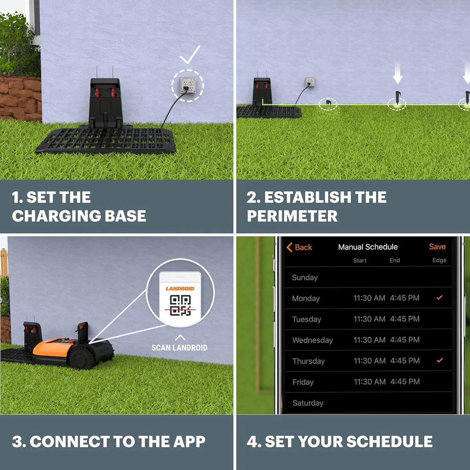 Worx Landroid M 20V Robotic Lawn Mower 1/4 Acre / 10,890 Sq. Ft Power Share- WR147 (Battery & Charger Included)