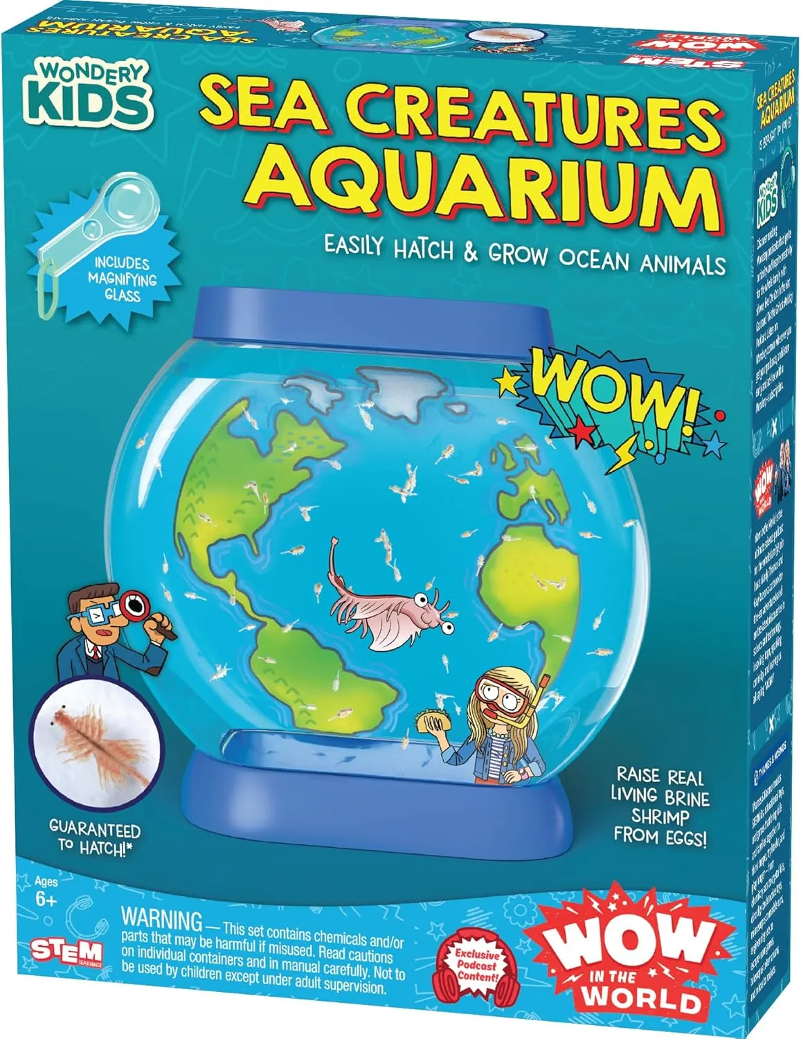 Wow in The World SEA Creatures Aquarium | Hatch & Raise Real Brine Shrimp (Easy Care), Customizable Tank, Companion Audio Content, Bonus Reusable Science Tool, STEM Toy for Kids 6  by Thames & Kosmos
