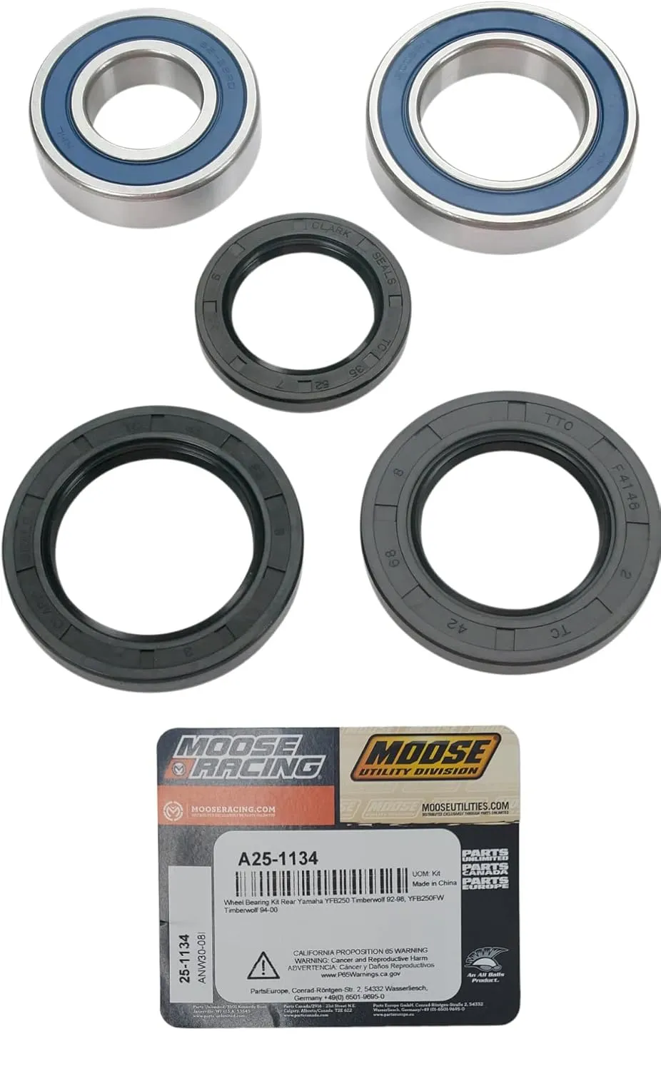 Xfinder Timberwolf 250 1995-1998 Rear Wheel Bearing Kit A25-1134 Replaces Yamaha Part#'s 93306-00804-00, 93306-20531-00