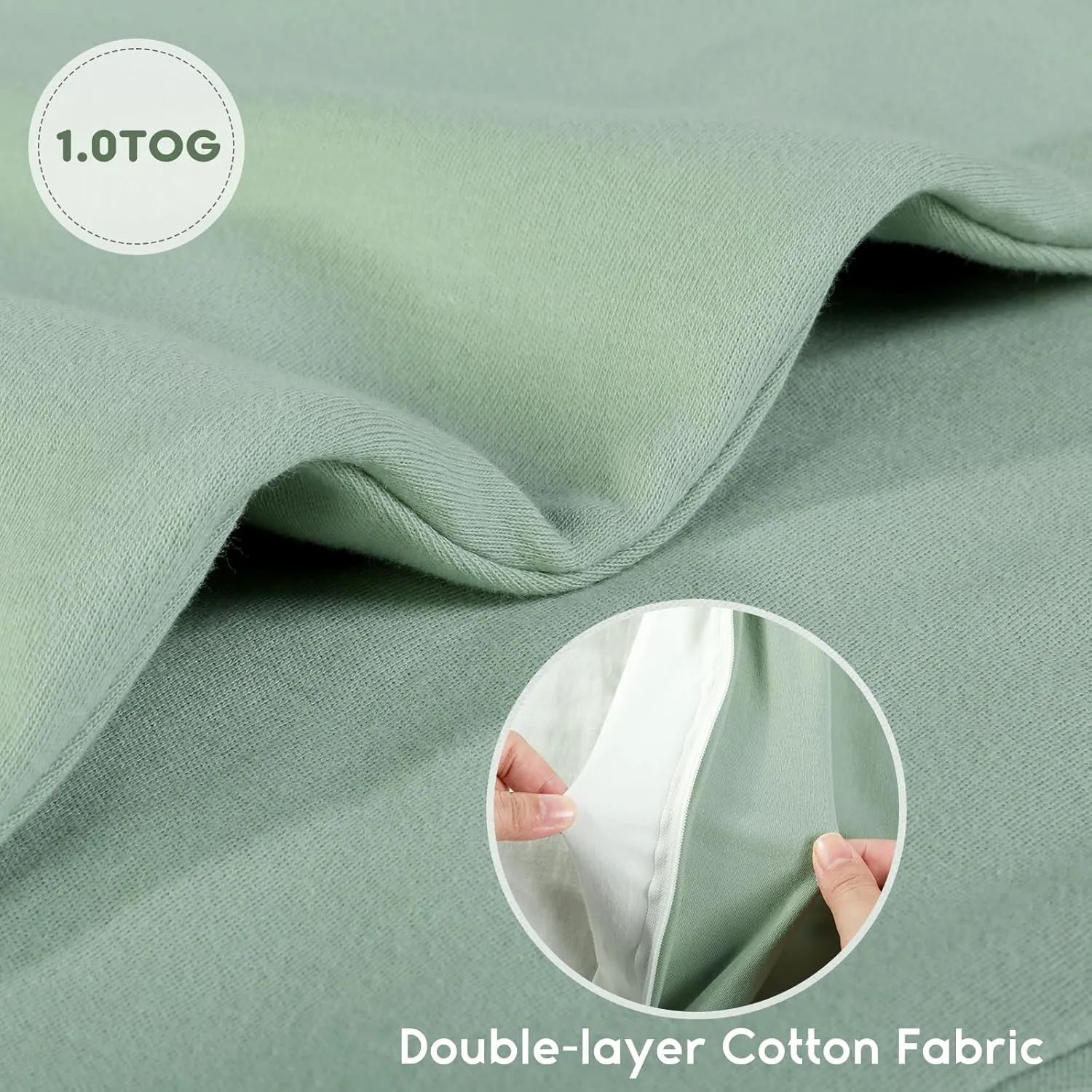 Yoofoss Baby Sleep Sack 18-24 Months TOG 1.0 Baby Wearable Blanket, 2 Pack 100% Organic Cotton Infant Toddler Sleeping Sack 2-Way Zipper Lightweight Sleep Sack