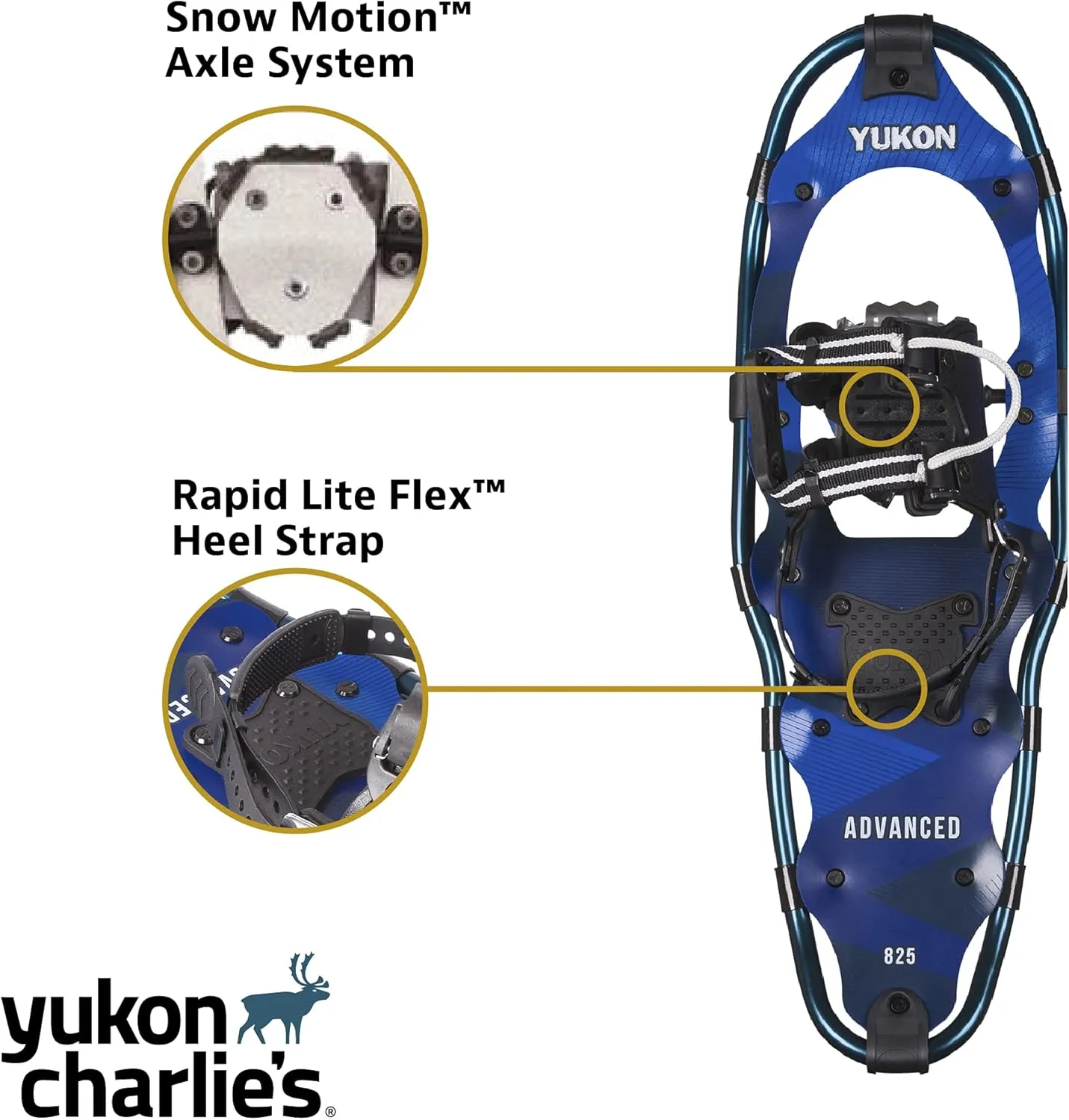Yukon Charlie's Advanced Snowshoe Kit, Includes Snowshoes, Trekking Poles and Travel Bag