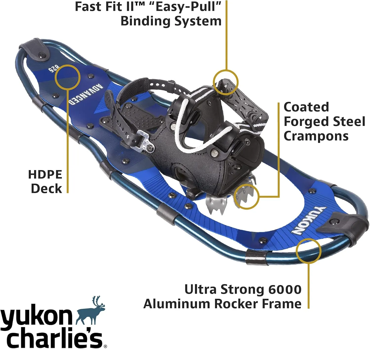 Yukon Charlie's Advanced Snowshoe Kit, Includes Snowshoes, Trekking Poles and Travel Bag