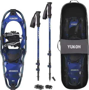 Yukon Charlie's Advanced Snowshoe Kit, Includes Snowshoes, Trekking Poles and Travel Bag